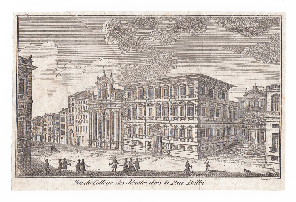 1781. Vue du College des Jésuites dans la Rue Balbi. Guidotti sc.